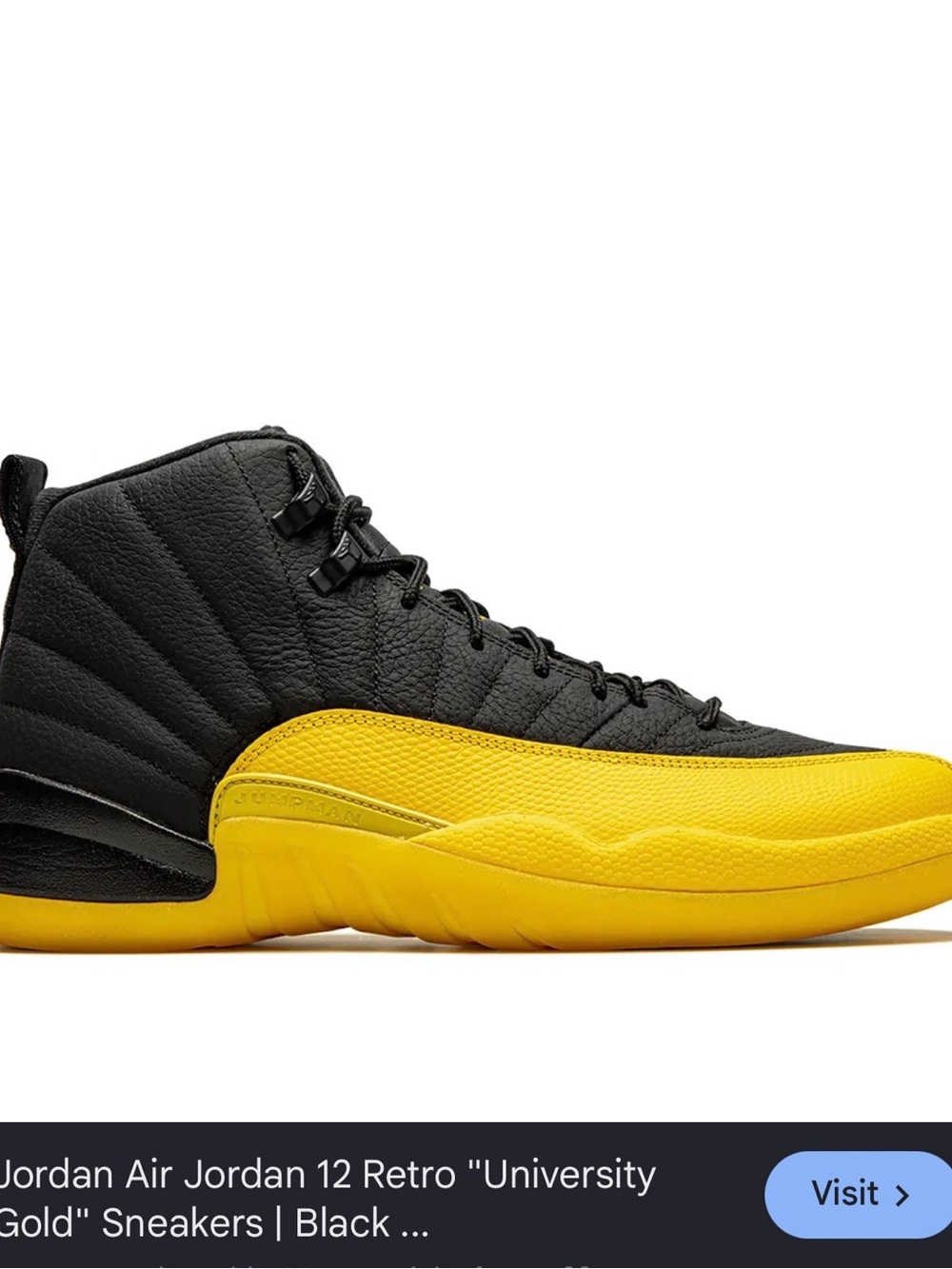 Jordan 12 retro  High-Top Sneakers in Black and Gold